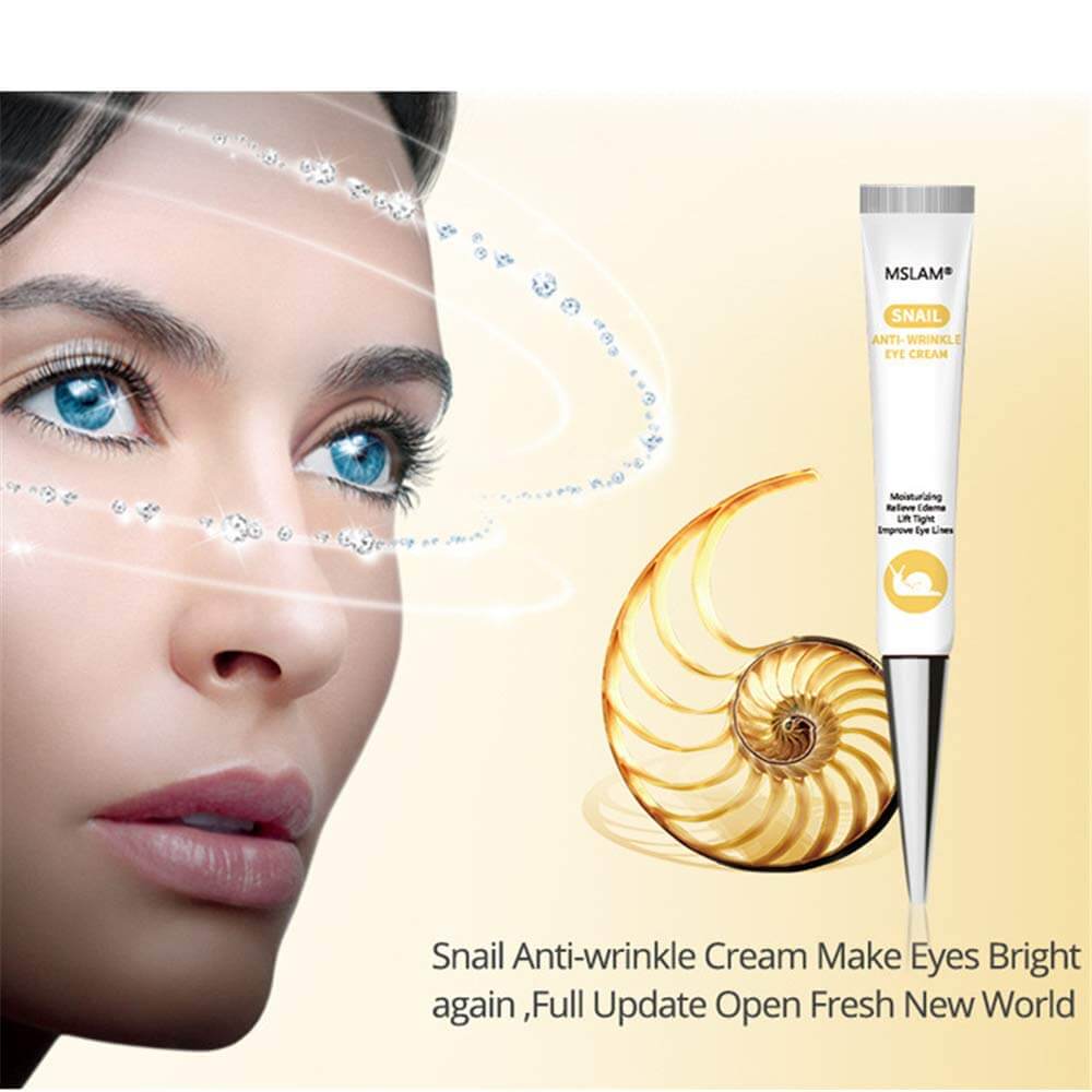 MSLAM Snail Eye Cream Wrinkle Instant Remover Puffiness And Eye Bags Dark Circle Remover Anti Aging 20g